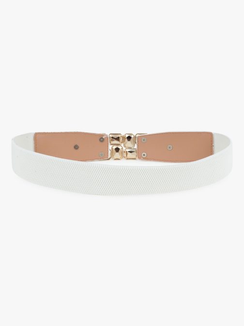 Women White Embellished Belt - Image 5