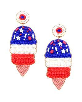 Blue & Red Contemporary Drop Earrings