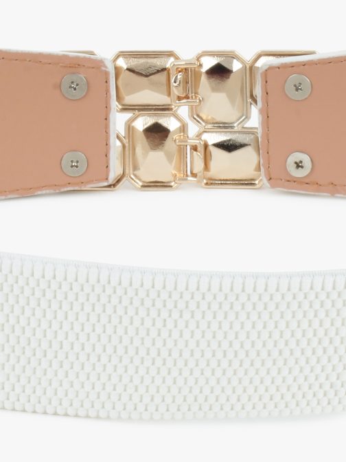 Women White Embellished Belt - Image 3