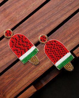Red & Green Quirky Drop Earrings