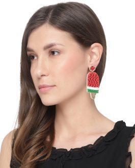 Red & Green Quirky Drop Earrings