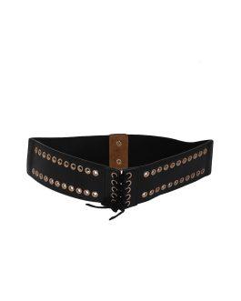 Women Black & Gold-Toned Embellished Belt