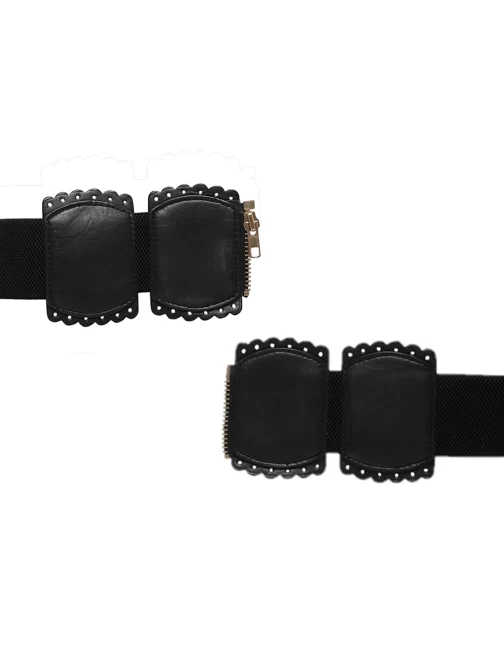 Women Black Solid Belt - Image 3