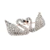 Women Gold-Plated Stone-Studded Swan-Shaped Brooch