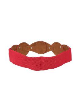Women Red Solid Cinched Waist Belt