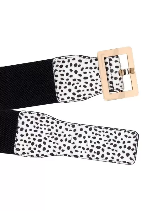 Women Black Printed Wide Belt - Image 4