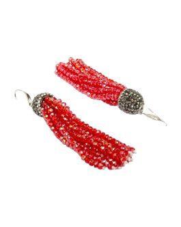 Women Red Contemporary Jhumkas Earrings