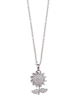Mali Fionna Silver-Plated Stone Studded Pendant With Chain