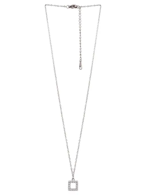 Mali Fionna Silver-Plated Stone Studded Minimal Necklace - Image 3