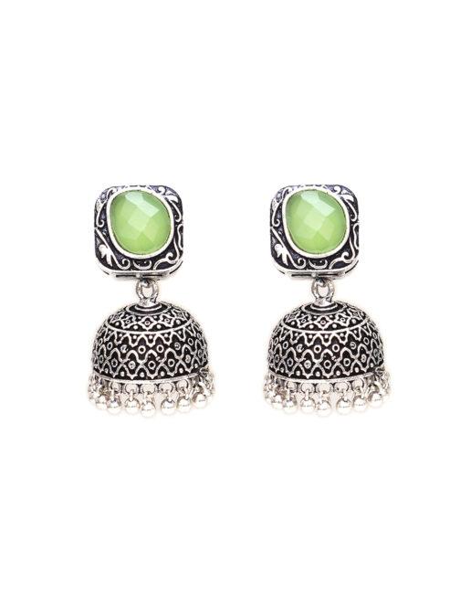 Mali Fionna Oxidised Jhumka Earrings - Image 2