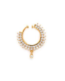 Mali Fionna Gold-Plated Stone-Studded Nose Ring