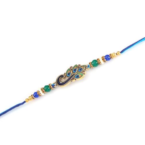 Mali Fionna Beaded Peacock Thread Rakhi - Image 5