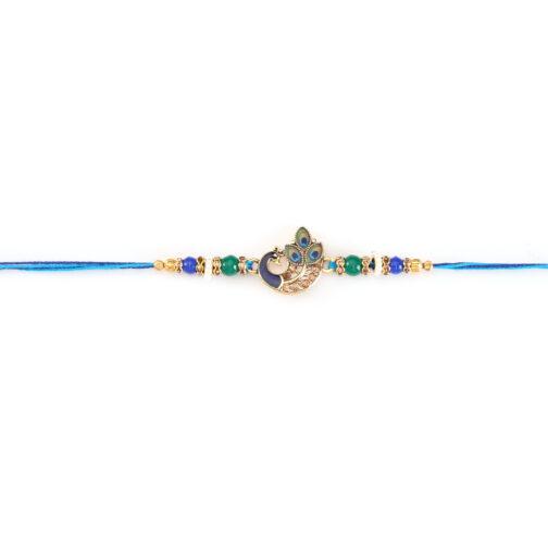 Mali Fionna Beaded Peacock Thread Rakhi - Image 4