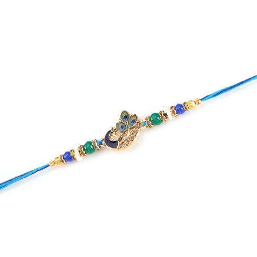 Mali Fionna Beaded Peacock Thread Rakhi - Image 5