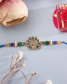 Mali Fionna Beaded Peacock Thread Rakhi