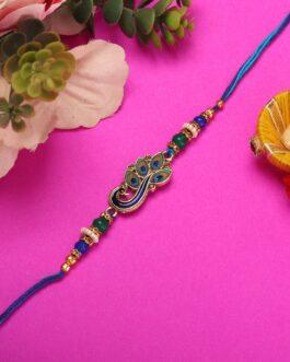 Mali Fionna Beaded Peacock Thread Rakhi