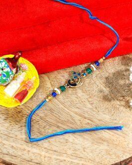 Mali Fionna Beaded Peacock Thread Rakhi