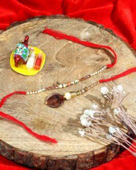 Mali Fionna Set Of 2 Bhaiy bhabhi Beaded Thread Rakhis